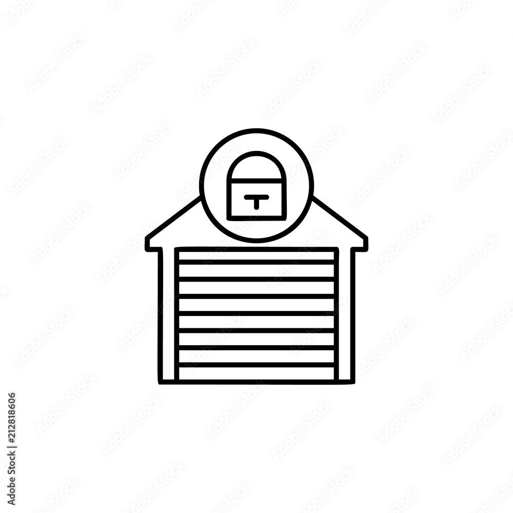 Poster closed garage sign icon. element of automation icon for mobile concept and web apps. thin line close