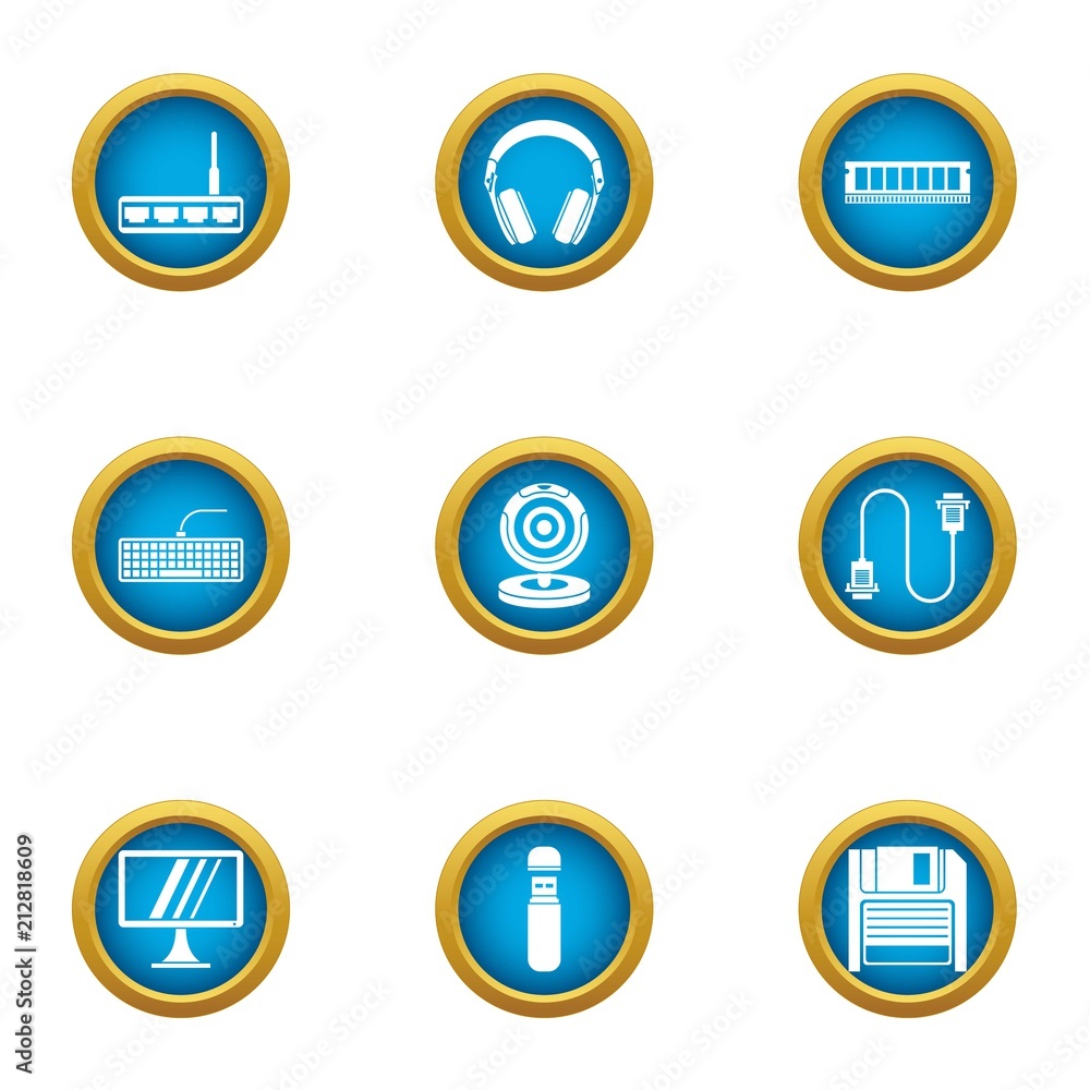 Poster time for change icons set. flat set of 9 time for change vector icons for web isolated on white back