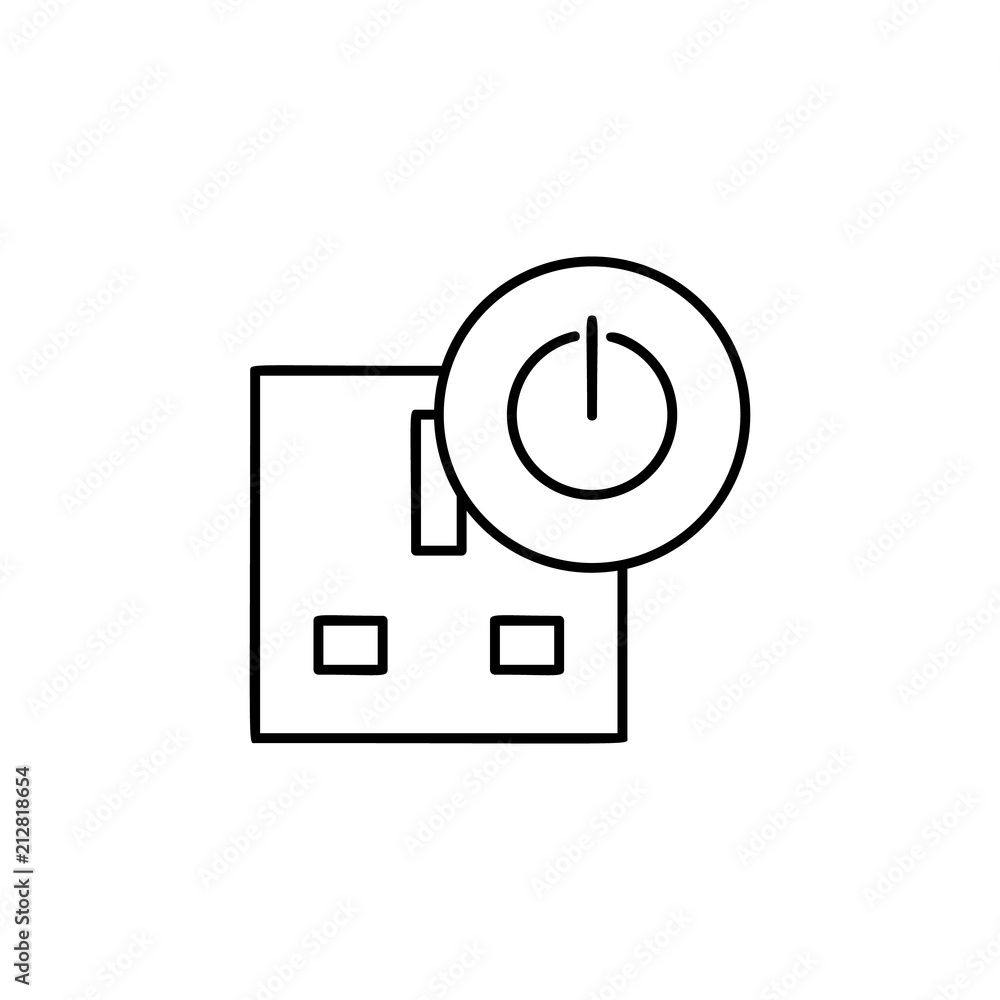 Aufkleber sign on the socket icon. element of automation icon for mobile concept and web apps. thin line sign 