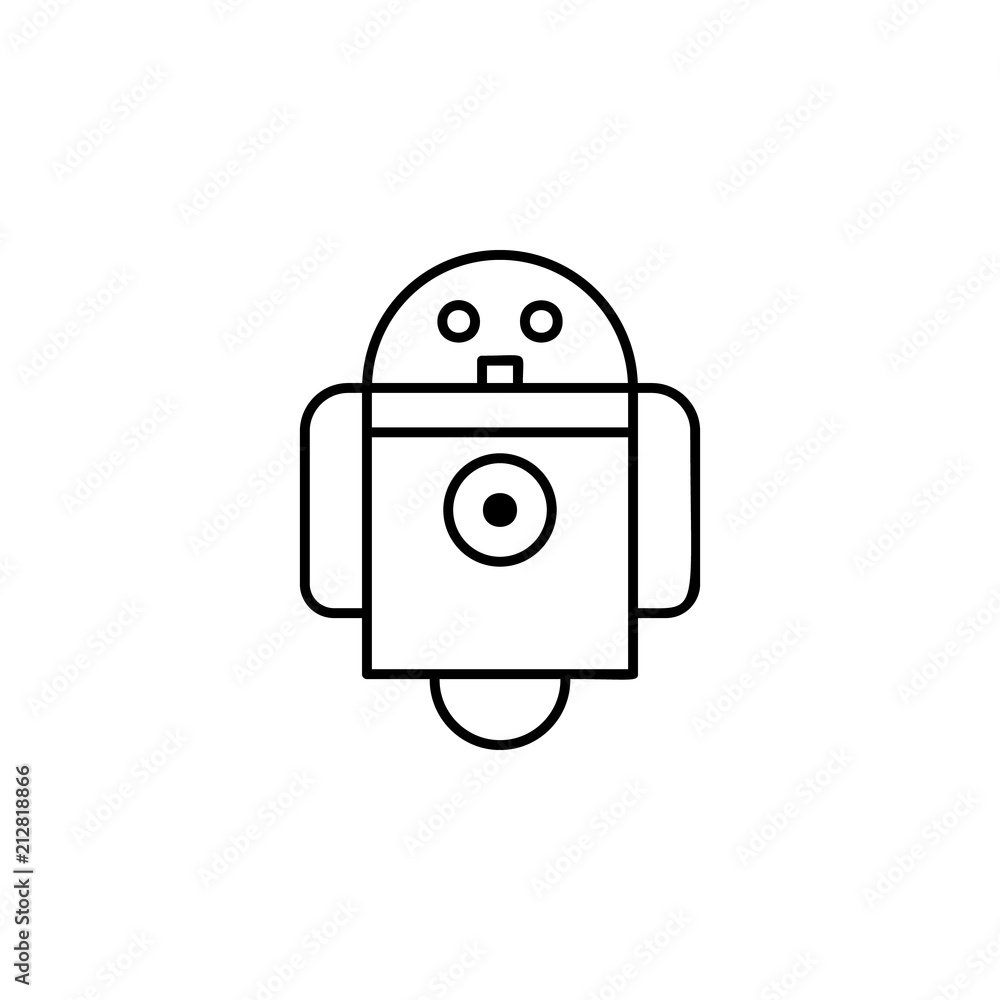 Aufkleber robot icon. element of automation icon for mobile concept and web apps. thin line robot icon can be 