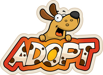  Cartoon Dog Adopt Sign