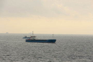 cargo ships in the sea