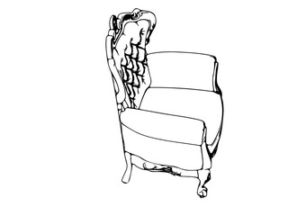 sketch of an old chair vector