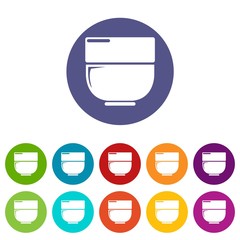 Bowl icons color set vector for any web design on white background
