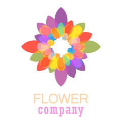 Colorful flower logo, symbol, vector illustration.
