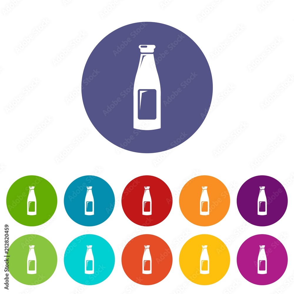 Poster Bottle cream icons color set vector for any web design on white background
