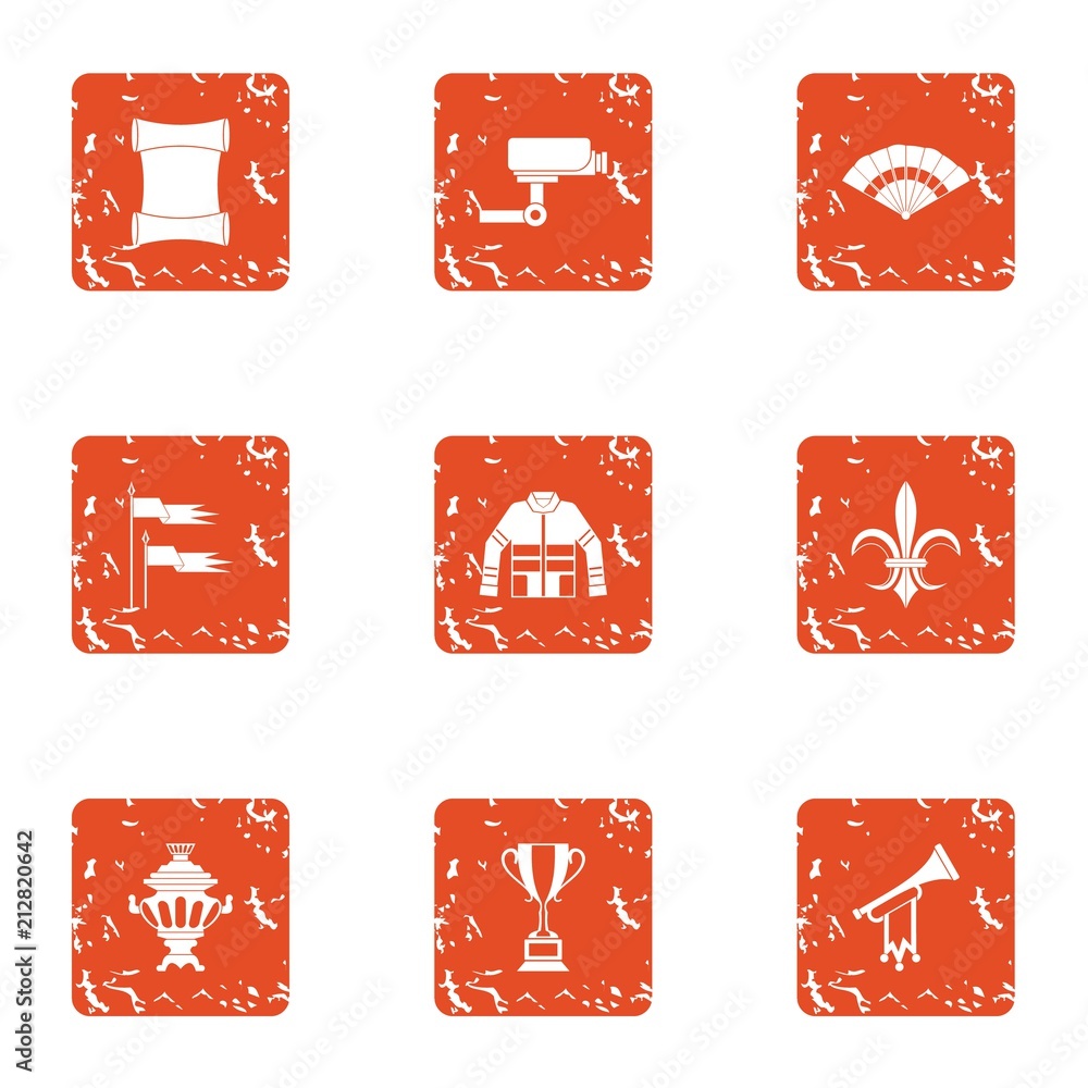 Poster supervision icons set. grunge set of 9 supervision vector icons for web isolated on white background