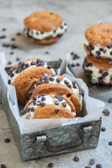 Chocolate Chip Ice Cream Cookie Sandwiches