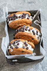 Chocolate Chip Ice Cream Cookie Sandwiches