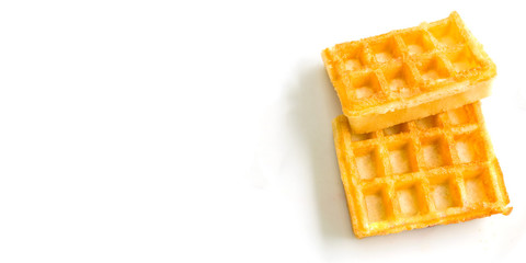 Waffeln auf weißem Hintergrund