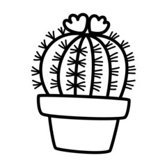 Cactus cartoon illustration isolated on white background for children color book