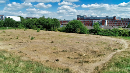An abandoned football pitch.