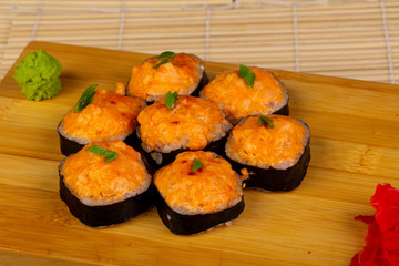 Delicious fried salmon roll