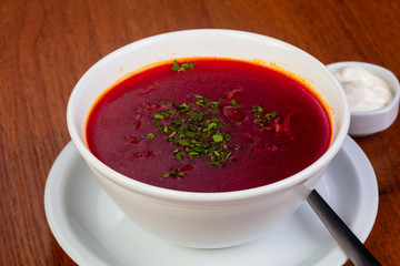 Tasty borsch soup