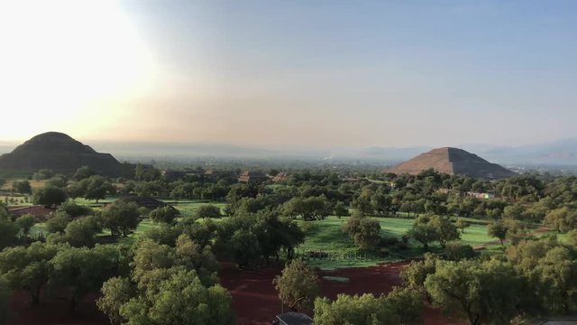 Cinematic Aerial View Of The Pyramids Of Mexico Teotihuacan
