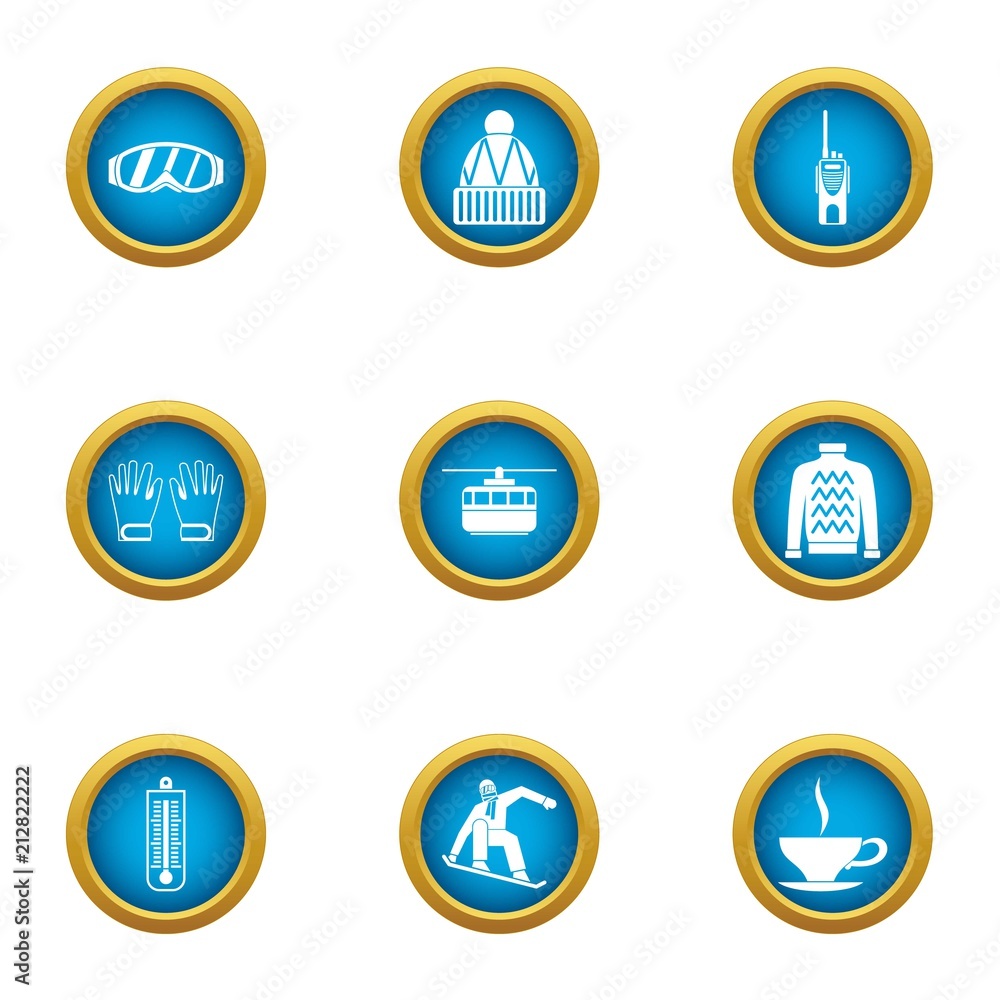 Poster warm up icons set. flat set of 9 warm up vector icons for web isolated on white background