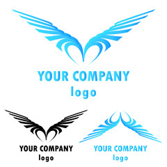 Bird symbolic logo icon, clip art vector illustration.