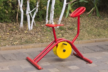 Kids bicycle game in the park (Kunming, Yunnan, China)