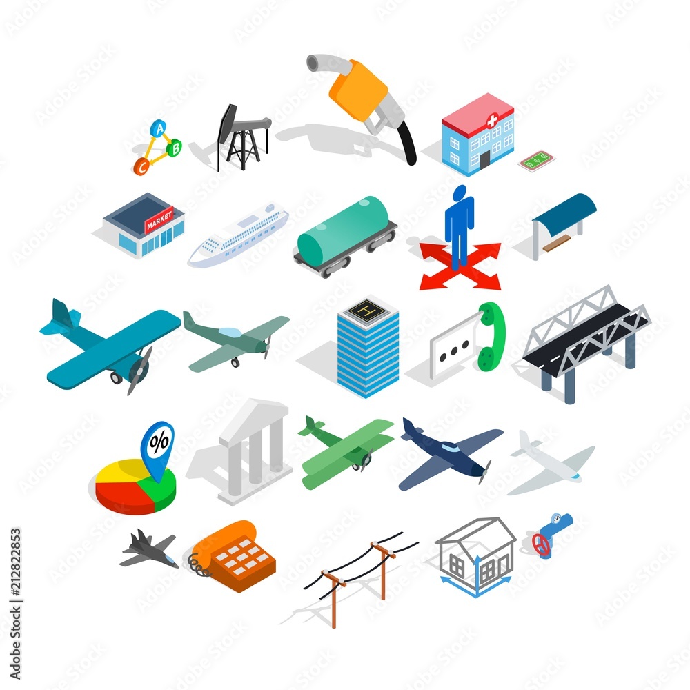 Poster perfecting icons set. isometric set of 25 perfecting vector icons for web isolated on white backgrou