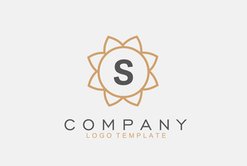 Monogram letter S initials logo. Abstract elegant flower logo icon vector design.
