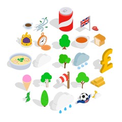 Colonies icons set. Isometric set of 25 colonies vector icons for web isolated on white background