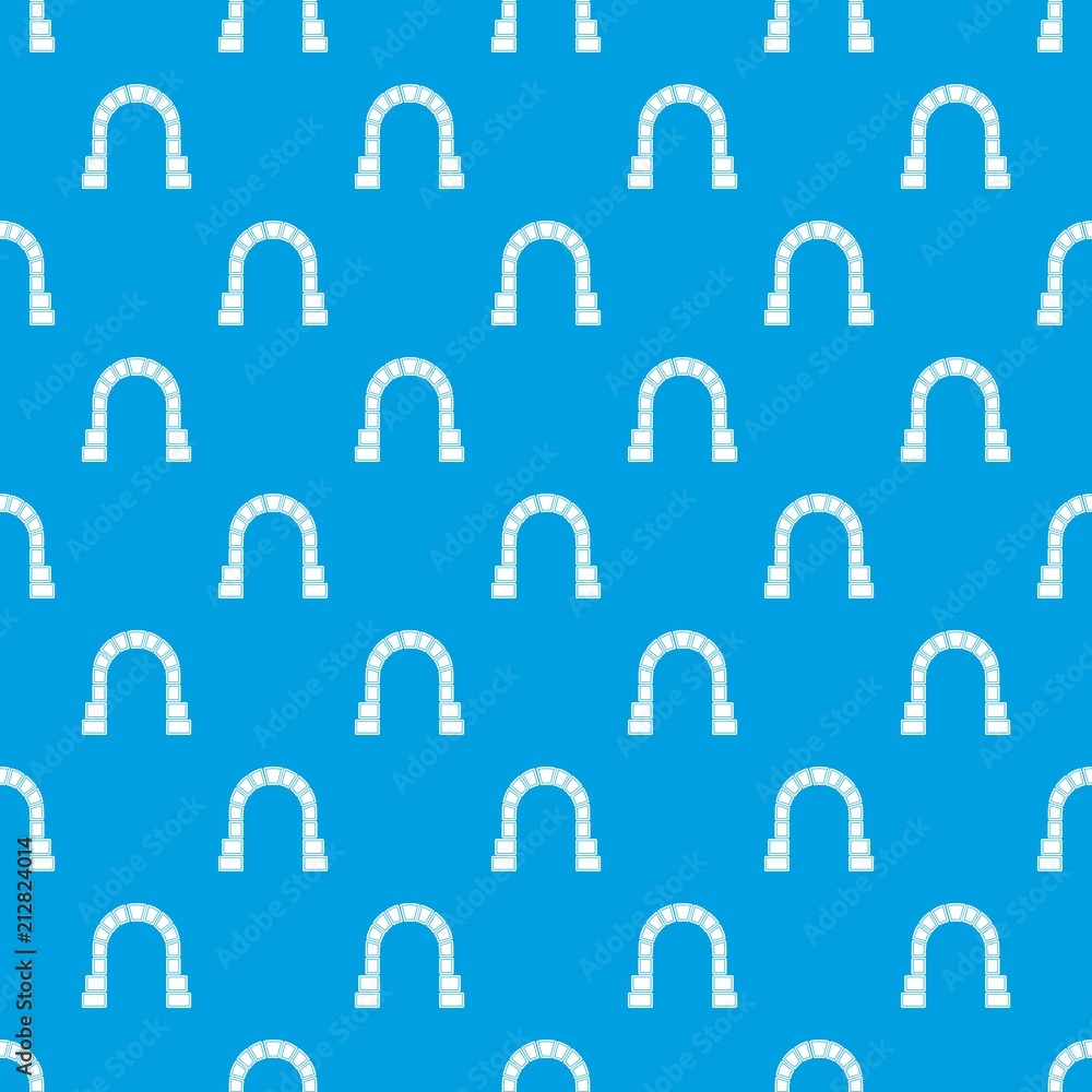 Poster entrance to railway tunnel pattern vector seamless blue repeat for any use