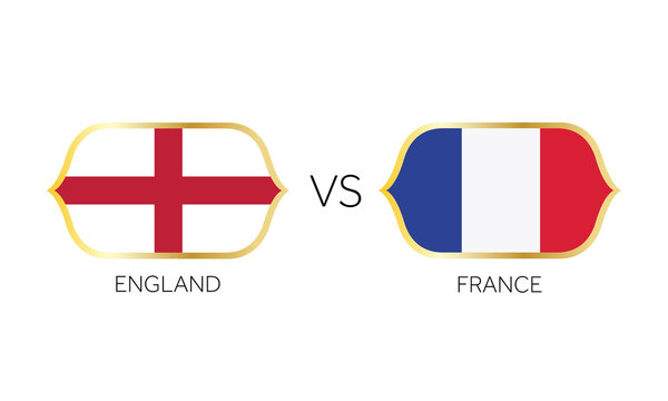 England versus France soccer match vector.