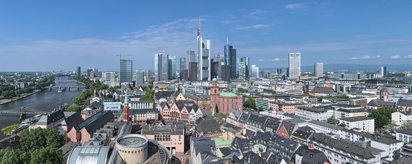 Panorama of Frankfurt am Main, Germany. View from the tower of Frankfurt Cathedral.