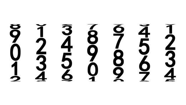 Black numerals of the counter on white background displays one million, 3d animation.