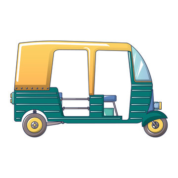 Tuk tuk taxi icon. Cartoon of tuk tuk taxi vector icon for web design isolated on white background