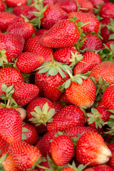Background with red ripe fresh strawberry