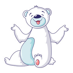 Polar bear smile icon. Cartoon of polar bear smile vector icon for web design isolated on white background