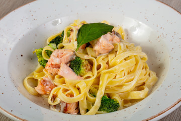 Pasta with salmon
