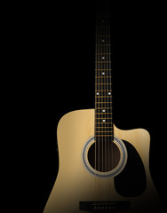 Obraz na płótnie Canvas Electro Acoustic Guitar isolated on black background.