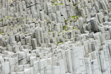 Basalt columns near the city Vik in Iceland