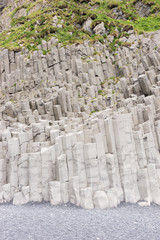 Basalt columns near the city Vik in Iceland
