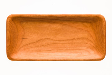 Handmade cherry wood rectangular tray, wooden plate