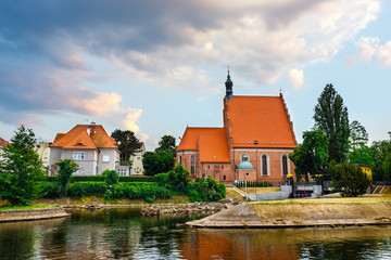 Fototapeta premium Architecture of Bydgoszcz city at sunset, Poland