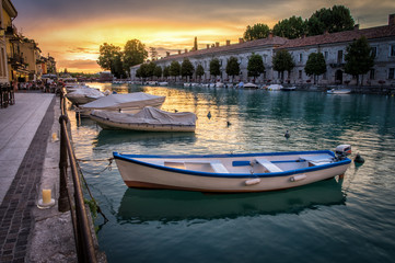Boats in port on Lake Garda, Peschiera del Garda