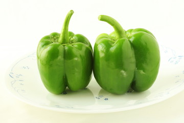garden fresh isolated green pepper in white background