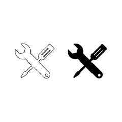 Wrench and screwdriver vector icon
