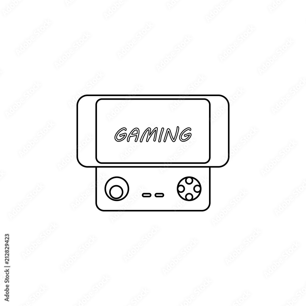 Poster hand video game icon. element of cybersport icon for mobile concept and web apps. thin line hand vid