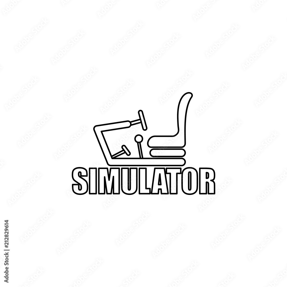 Poster video game simulator icon. element of cybersport icon for mobile concept and web apps. thin line vid