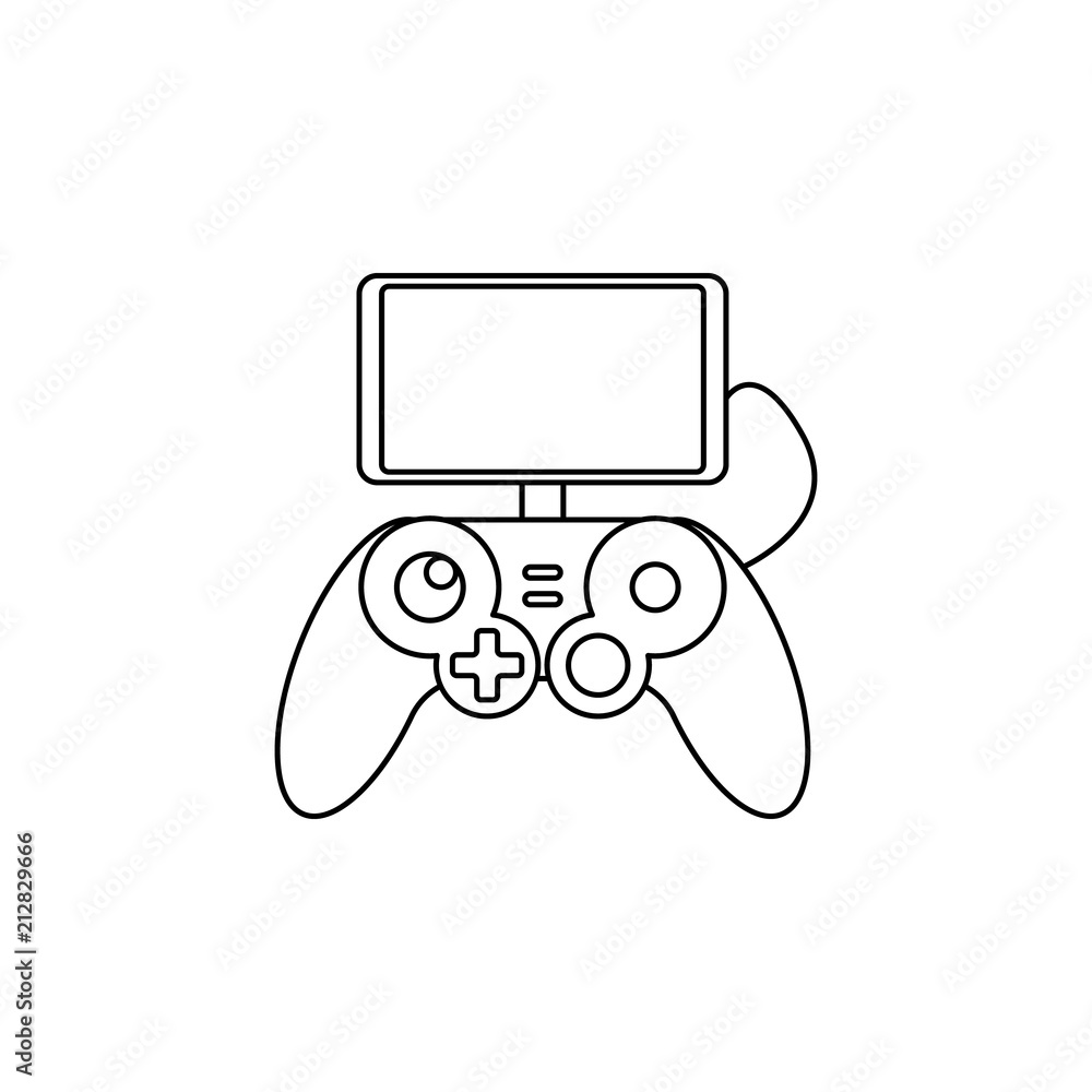 Poster game console icon. element of cybersport icon for mobile concept and web apps. thin line game consol