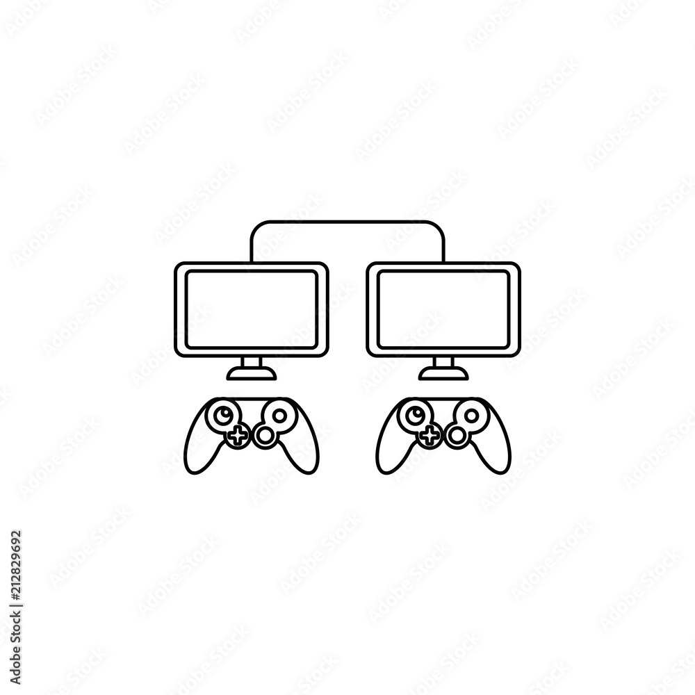 Poster network video game icon. element of cybersport icon for mobile concept and web apps. thin line netwo