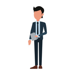 Businessman with clipboard vector illustration graphic design