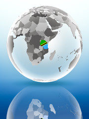 Tanzania on political globe