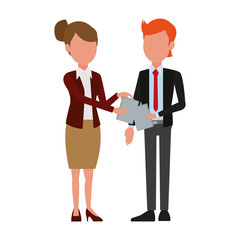 Business teamwork with documents vector illustration graphic design