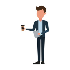 Businessman with clipboard vector illustration graphic design