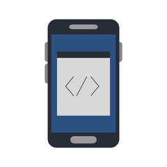 Smartphone and programming symbol vector illustration graphic design